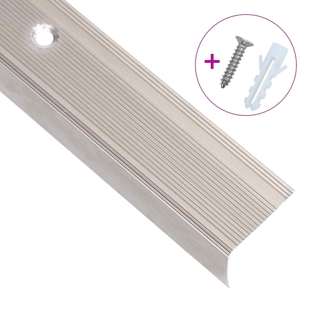 Rubnjaci za stepenice L-oblika 5 kom aluminijski 90 cm bež