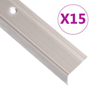 Rubnjaci za stepenice L-oblika 15 kom aluminijski 90 cm bež