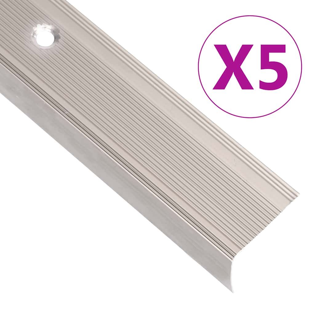 Rubnjaci za stepenice L-oblika 5 kom aluminijski 90 cm bež