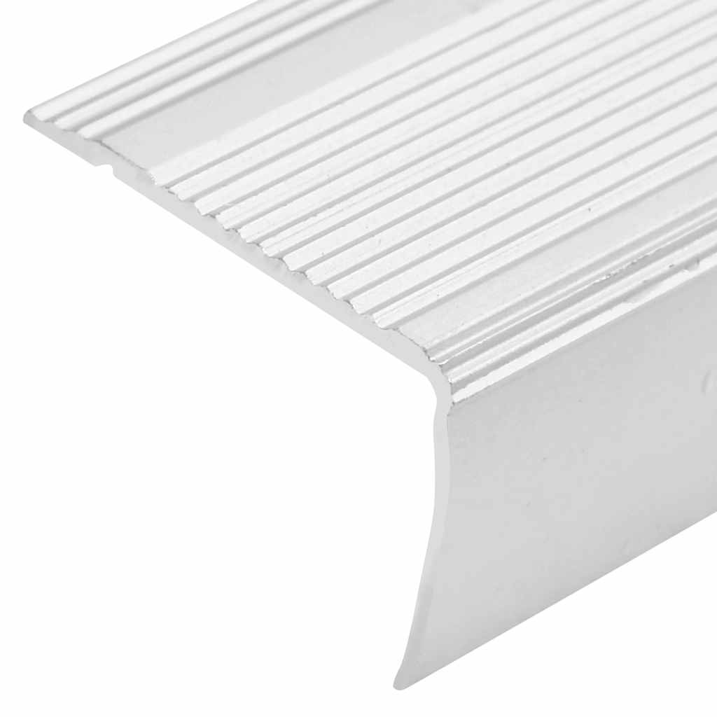 Rubnjaci za stepenice L-oblika 5 kom aluminijski 100 cm srebrni