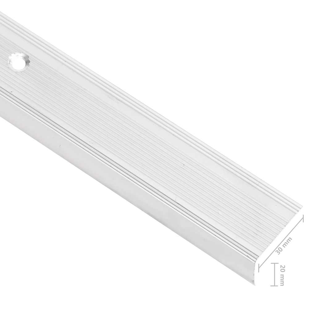 Rubnjaci za stepenice L-oblika 5 kom aluminijski 100 cm srebrni