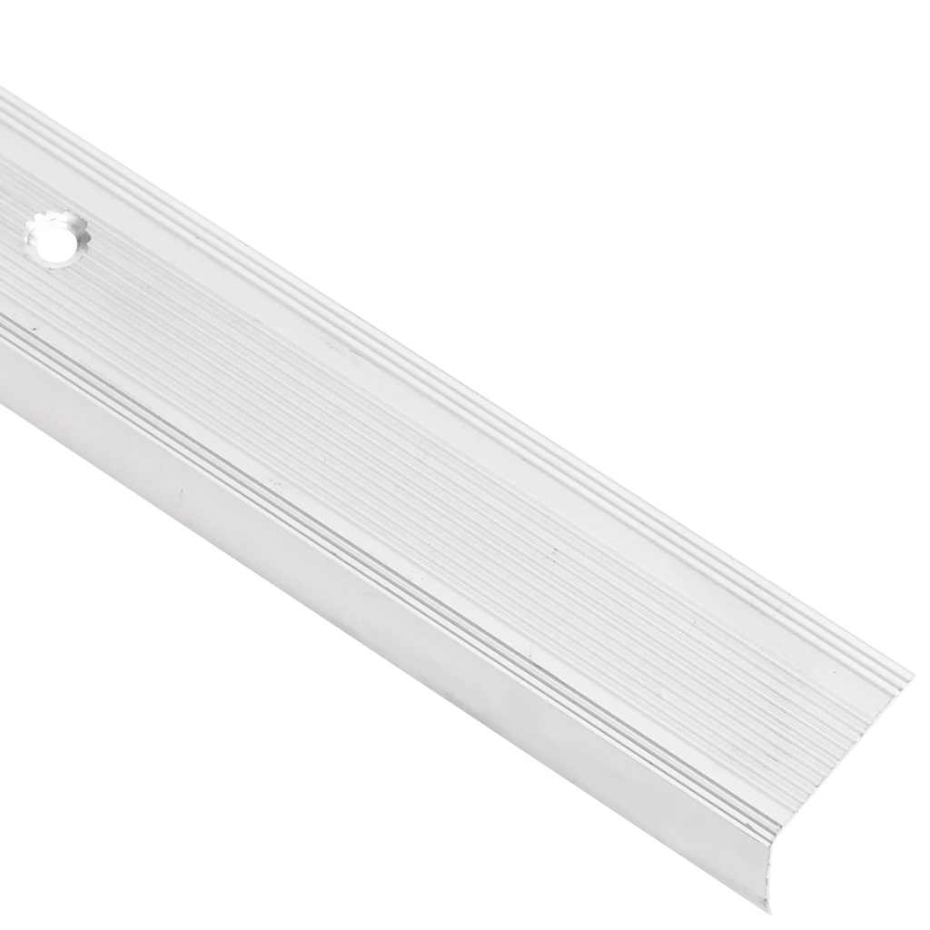 Rubnjaci za stepenice L-oblik 15 kom aluminijski 100 cm srebrni