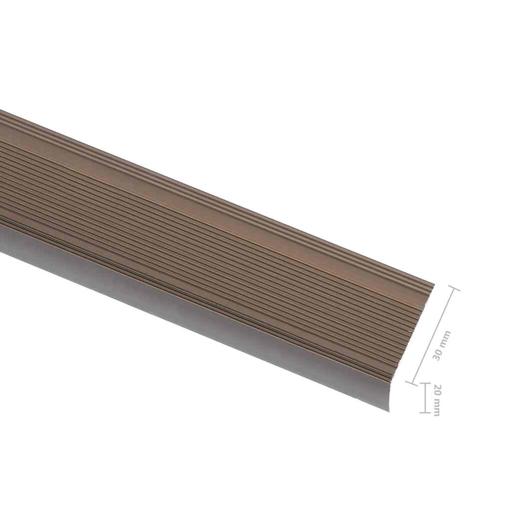 Rubnjaci za stepenice L-oblika 5 kom aluminijski 100 cm smeđi