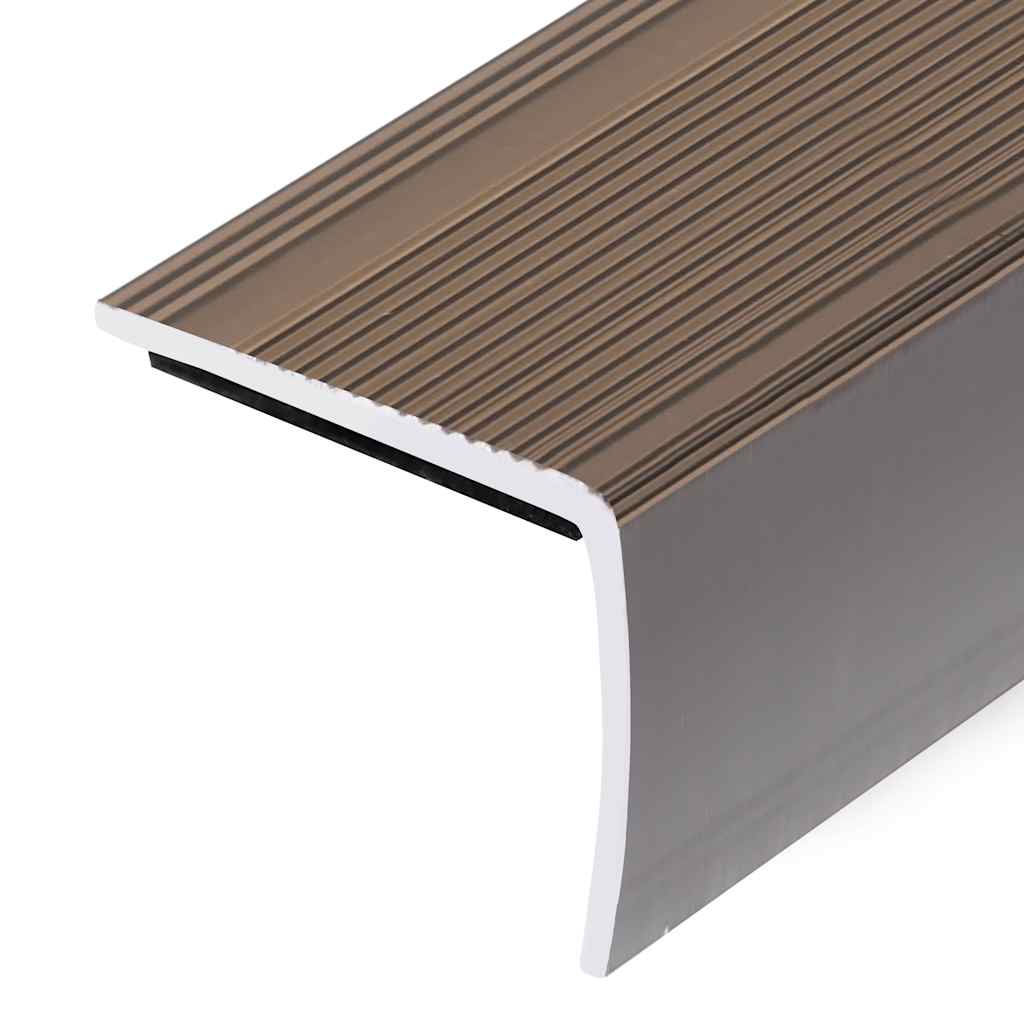 Rubnjaci za stepenice L-oblika 15 kom aluminijski 100 cm smeđi
