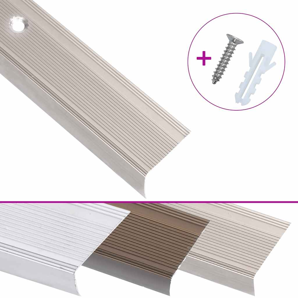 Rubnjaci za stepenice L-oblika 15 kom aluminijski 100 cm bež