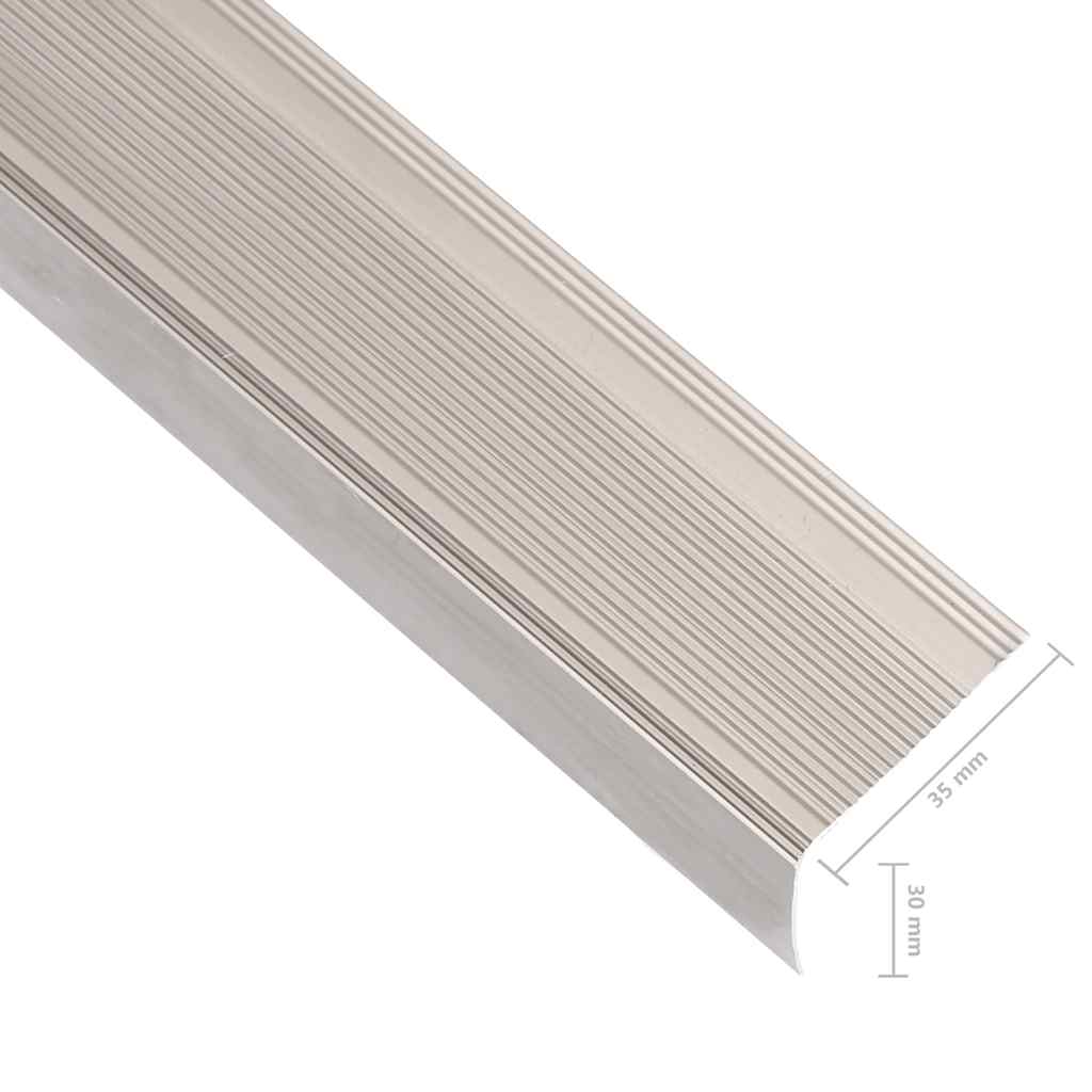 Rubnjaci za stepenice L-oblika 15 kom aluminijski 100 cm bež