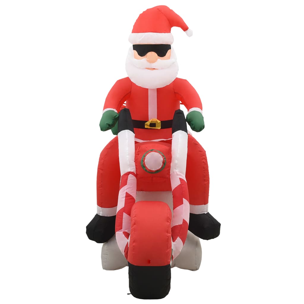 Djed Mraz na napuhavanje na motociklu LED IP44 160 cm