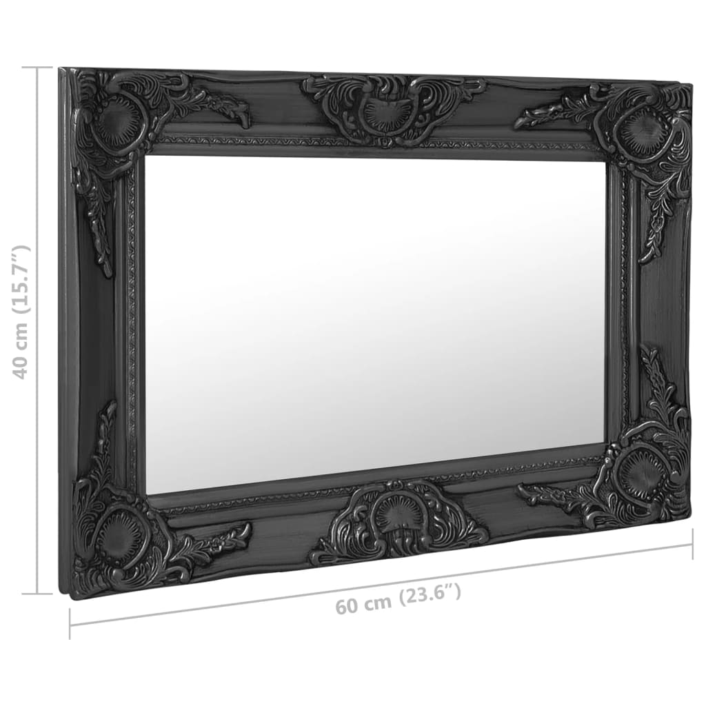 Zidno ogledalo u baroknom stilu 60 x 40 cm crno