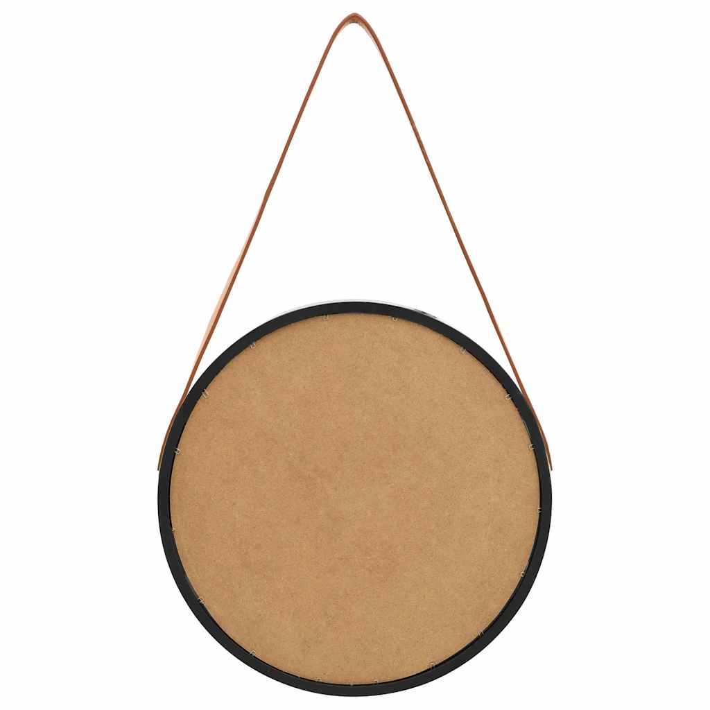 Zidno ogledalo s trakom 40 cm crno