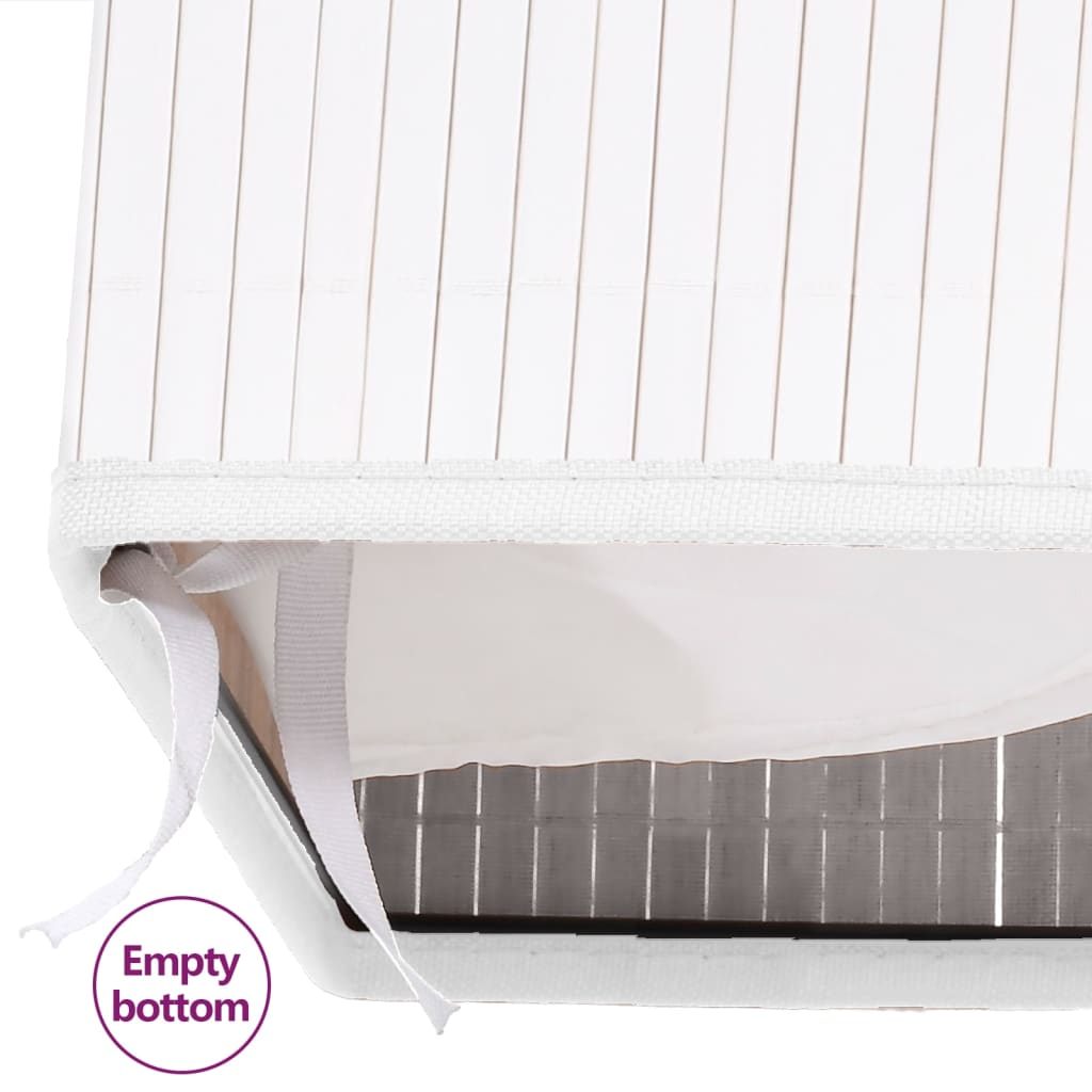 Košara za rublje od bambusa s 2 odjeljka bijela 100 L