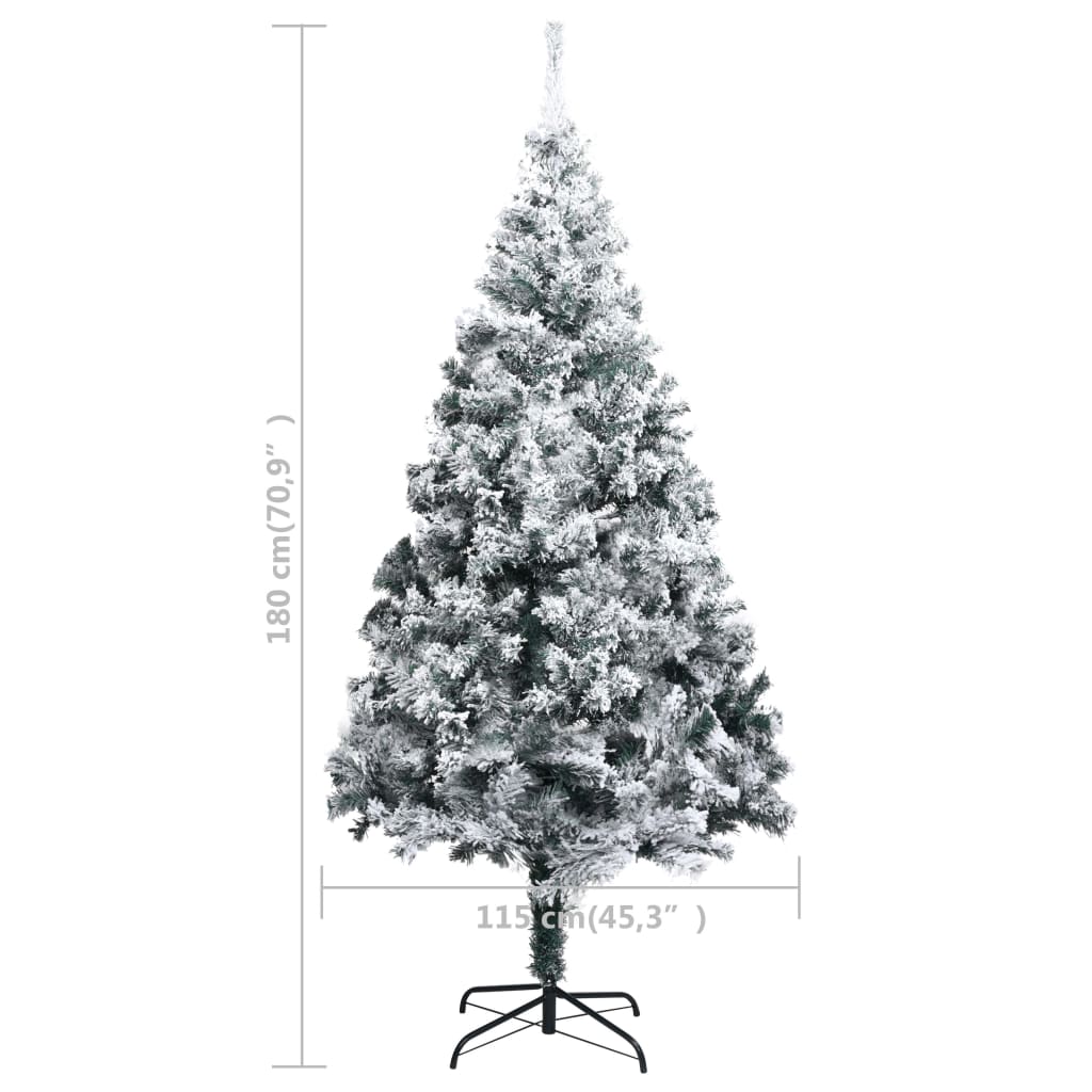 Umjetno božićno drvce sa snijegom zeleno 180 cm PVC
