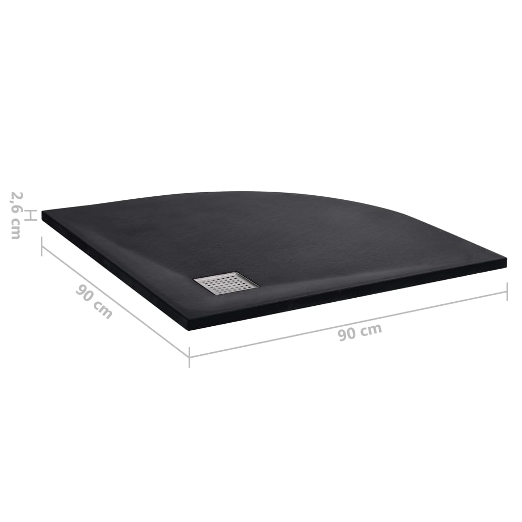 Tuš-kada SMC crna 90 x 90 cm