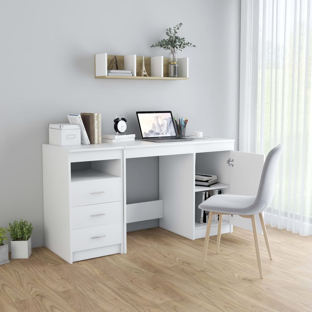 Radni stol bijeli 140 x 50 x 76 cm od konstruiranog drva