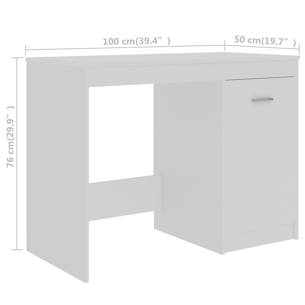 Radni stol bijeli 140 x 50 x 76 cm od konstruiranog drva