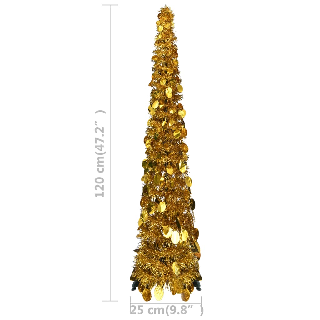 Prigodno umjetno božićno drvce zlatno 120 cm PET