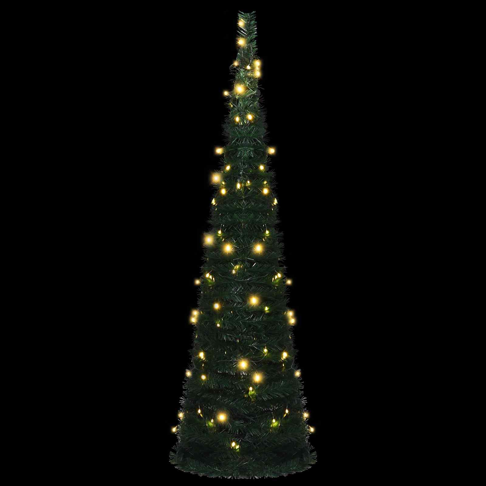 Božićno drvce with LED String Lights Zelena 150 x 150 cm PVC