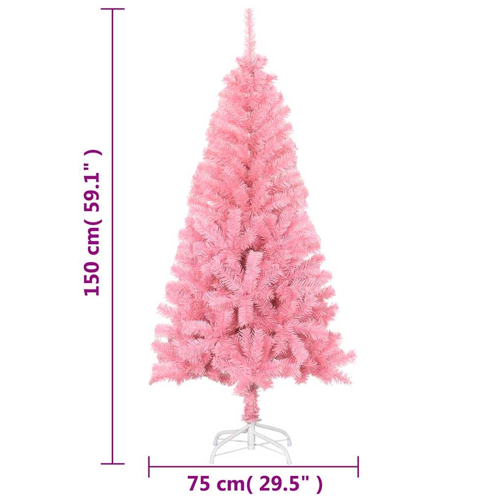 Umjetno božićno drvce sa stalkom ružičasto 150 cm PVC