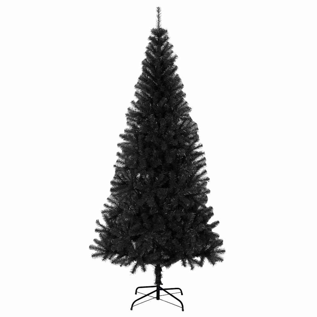 Umjetno božićno drvce sa stalkom crno 180 cm PVC