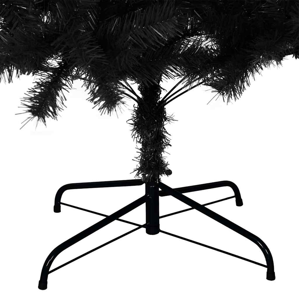 Umjetno božićno drvce sa stalkom crno 210 cm PVC