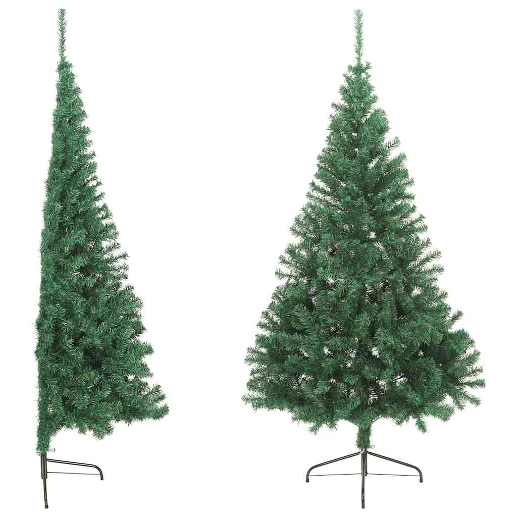 Umjetna polovica božićnog drvca sa stalkom zelena 210 cm PVC