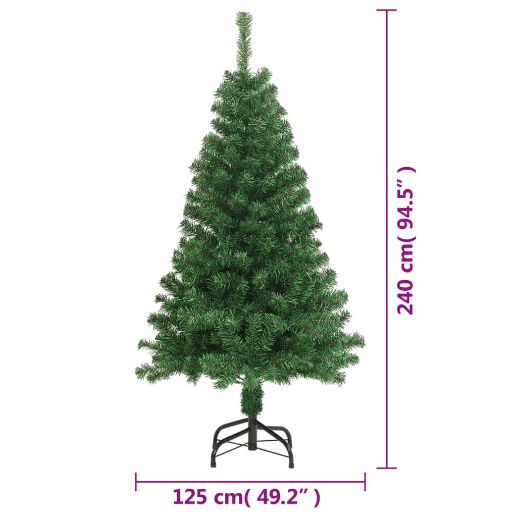 Umjetno božićno drvce s gustim granama zeleno 240 cm PVC