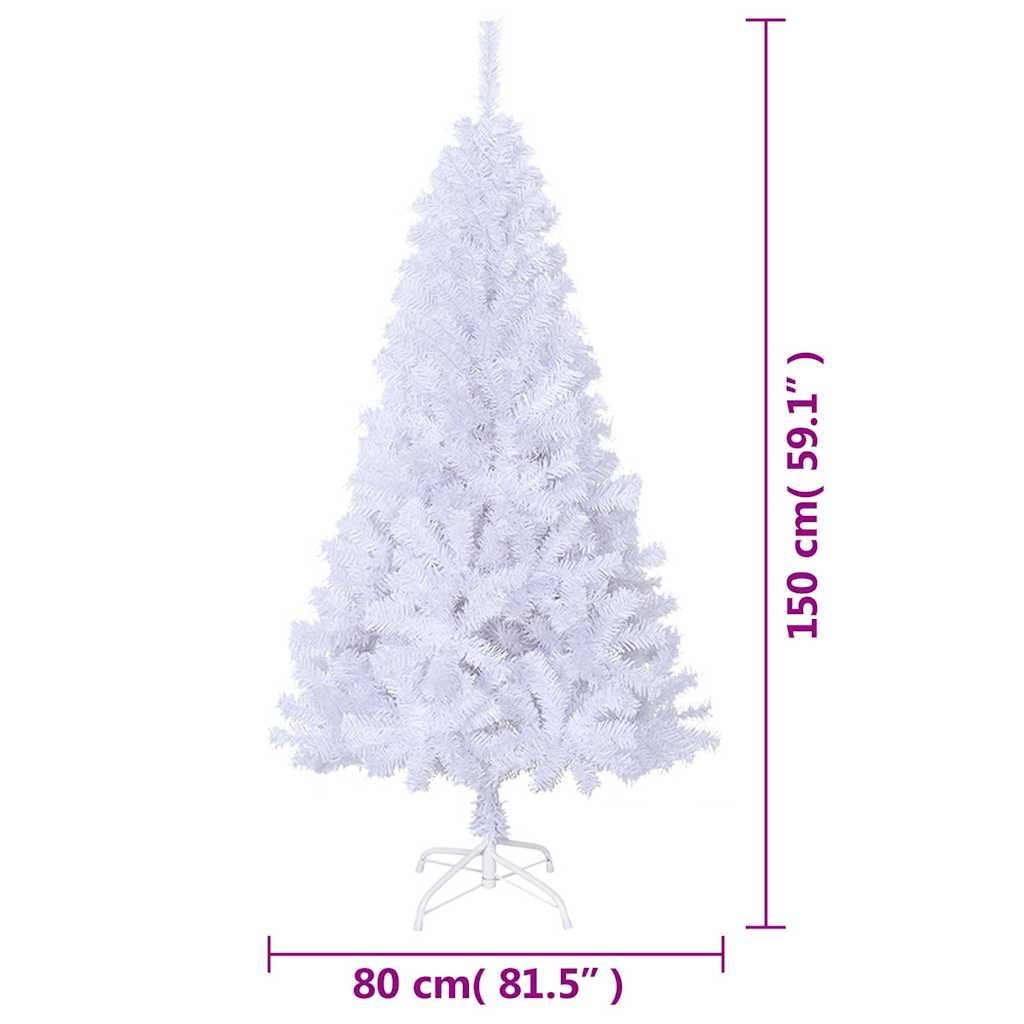 Umjetno božićno drvce s gustim granama bijelo 150 cm PVC