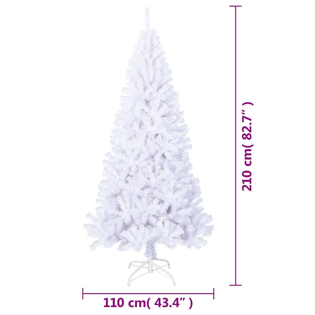 Umjetno božićno drvce s gustim granama bijelo 210 cm PVC