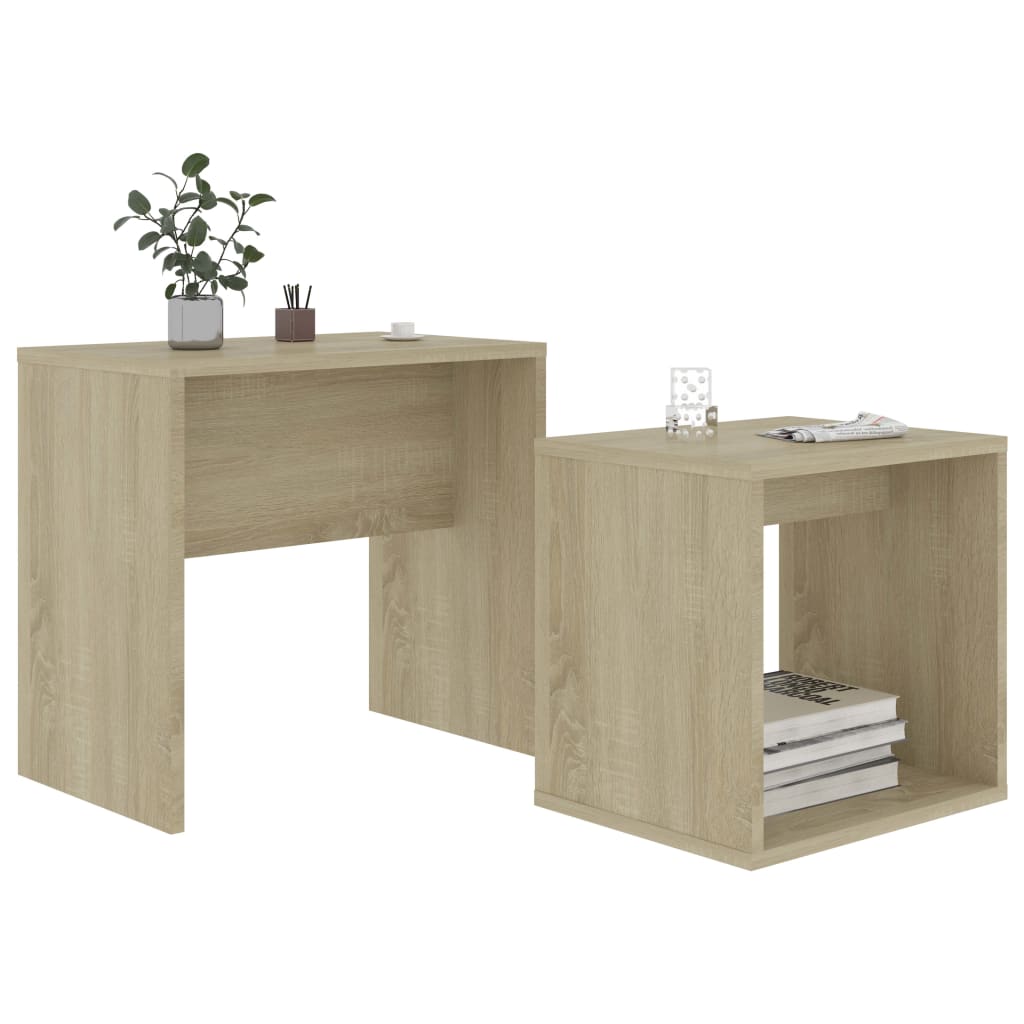Set stolića za kavu boja hrasta 48x30x45 cm konstruirano drvo