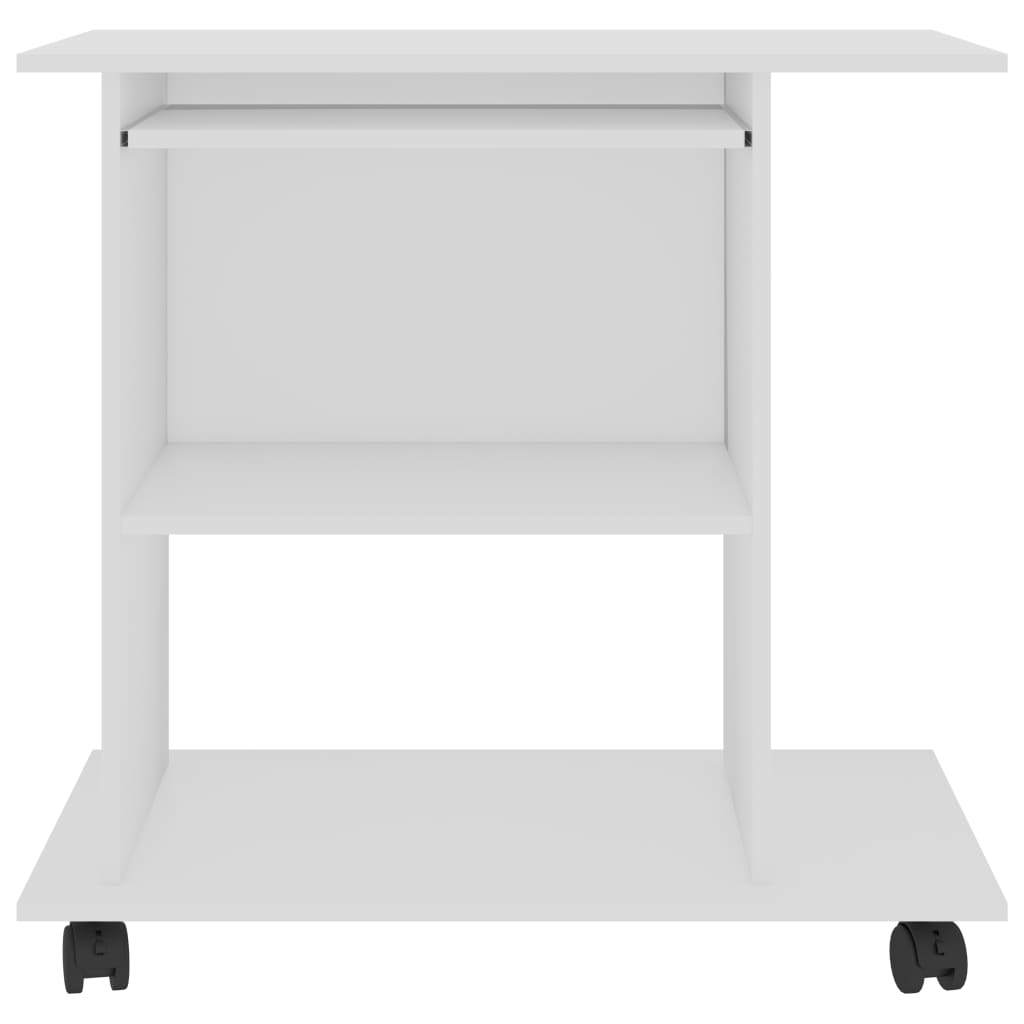 Stol za računalo bijeli 80 x 50 x 75 cm od konstruiranog drva