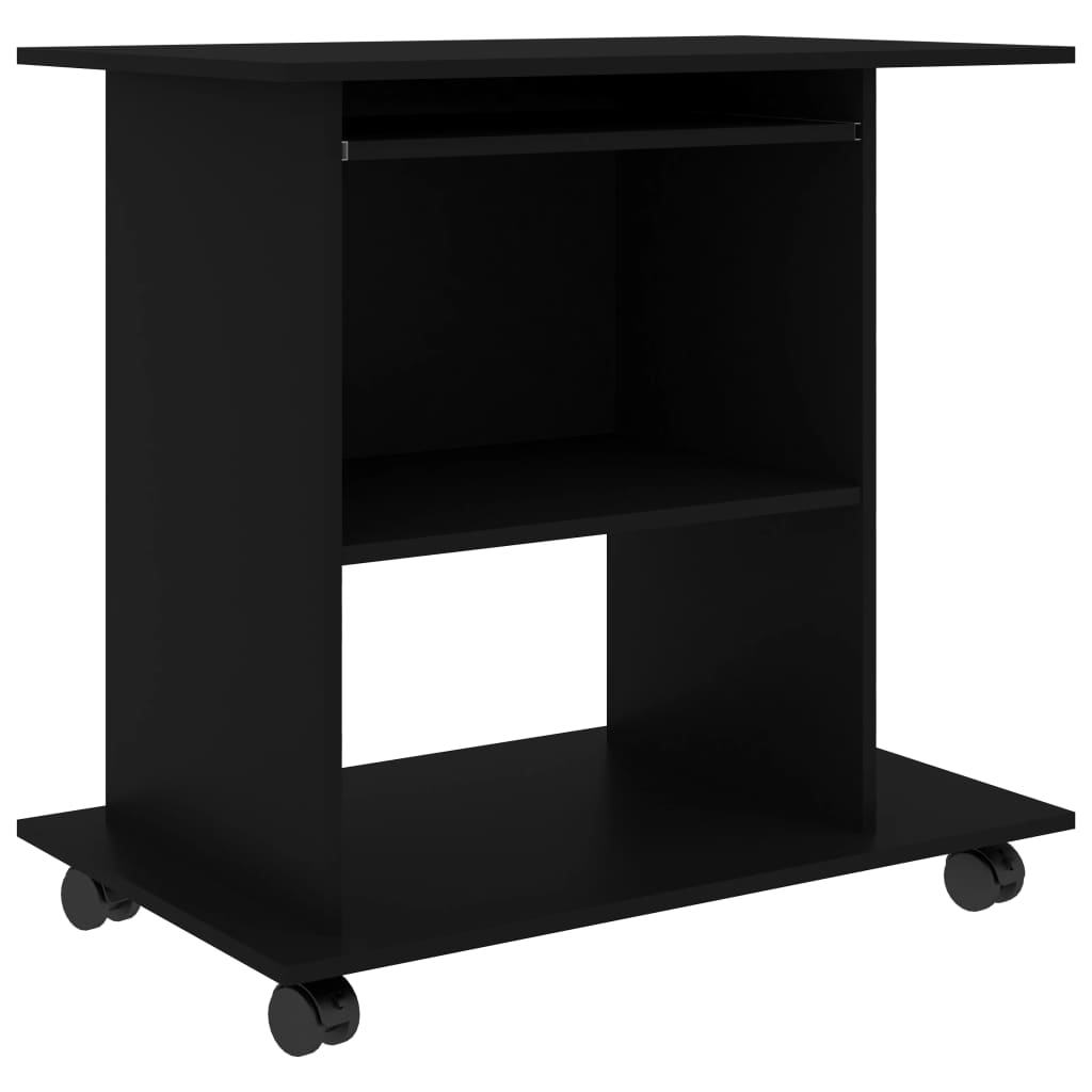Stol za računalo crni 80 x 50 x 75 cm od konstruiranog drva