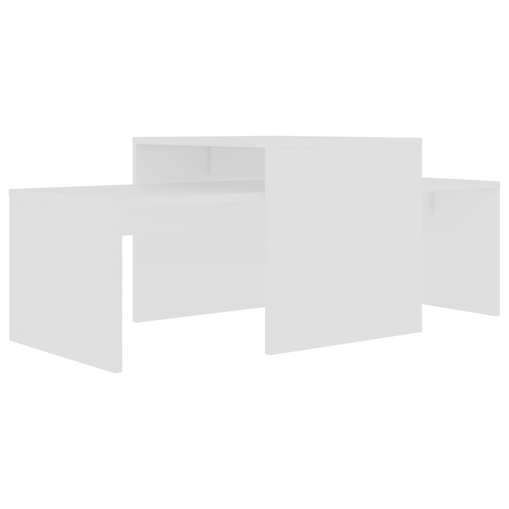 Set stolića za kavu bijeli 100 x 48 x 40 cm konstruirano drvo
