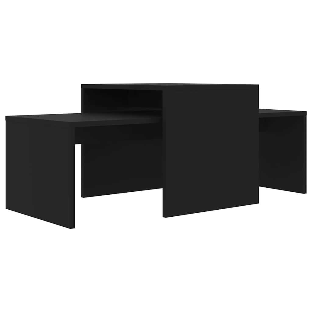 Set stolića za kavu crni 100 x 48 x 40 cm konstruirano drvo