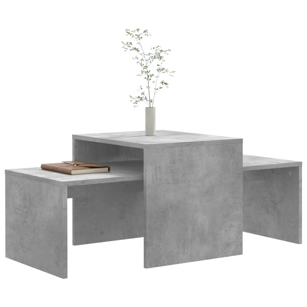 Set stolića za kavu boja betona 100x48x40 cm konstruirano drvo