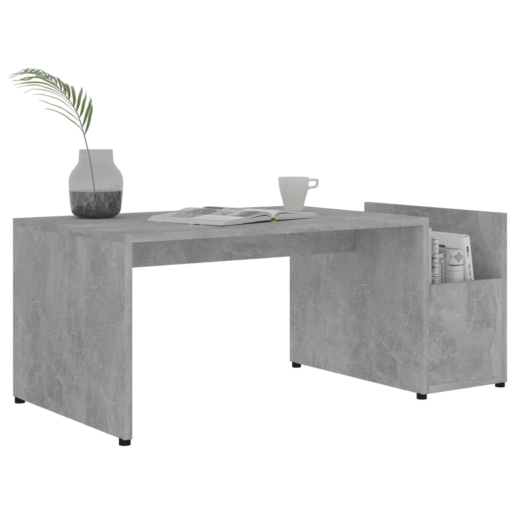 Stolić za kavu siva boja betona 90x45x35 cm konstruirano drvo