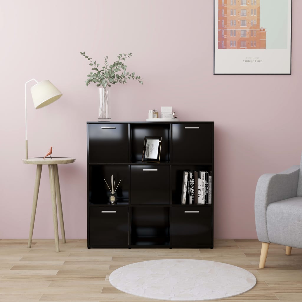 Ormarić za knjige crni 90 x 30 x 90 cm od konstruiranog drva