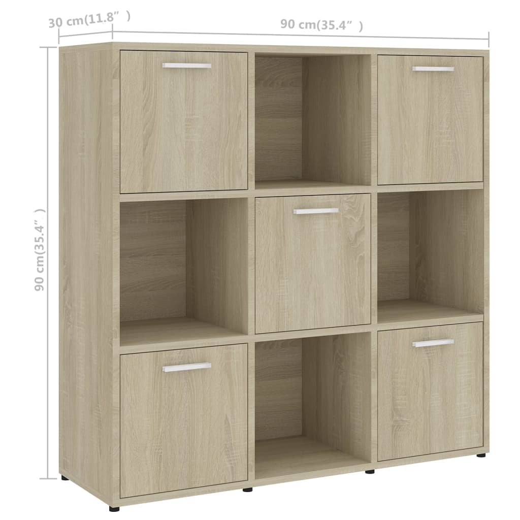 Ormarić za knjige boja hrasta 90x30x90 cm od konstruiranog drva
