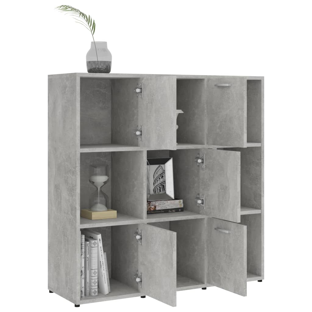 Ormarić za knjige boja betona 90 x 30 x 90 cm konstruirano drvo