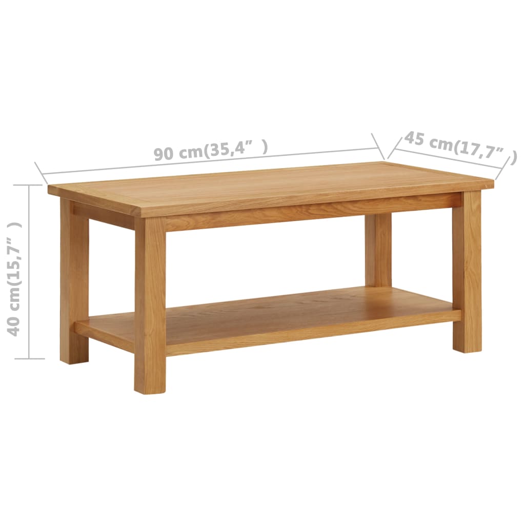 Stolić za kavu 90 x 45 x 40 cm od masivne hrastovine