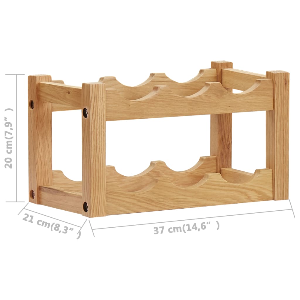 Stalak za vino za 6 boca 37 x 21 x 21 cm od masivne hrastovine