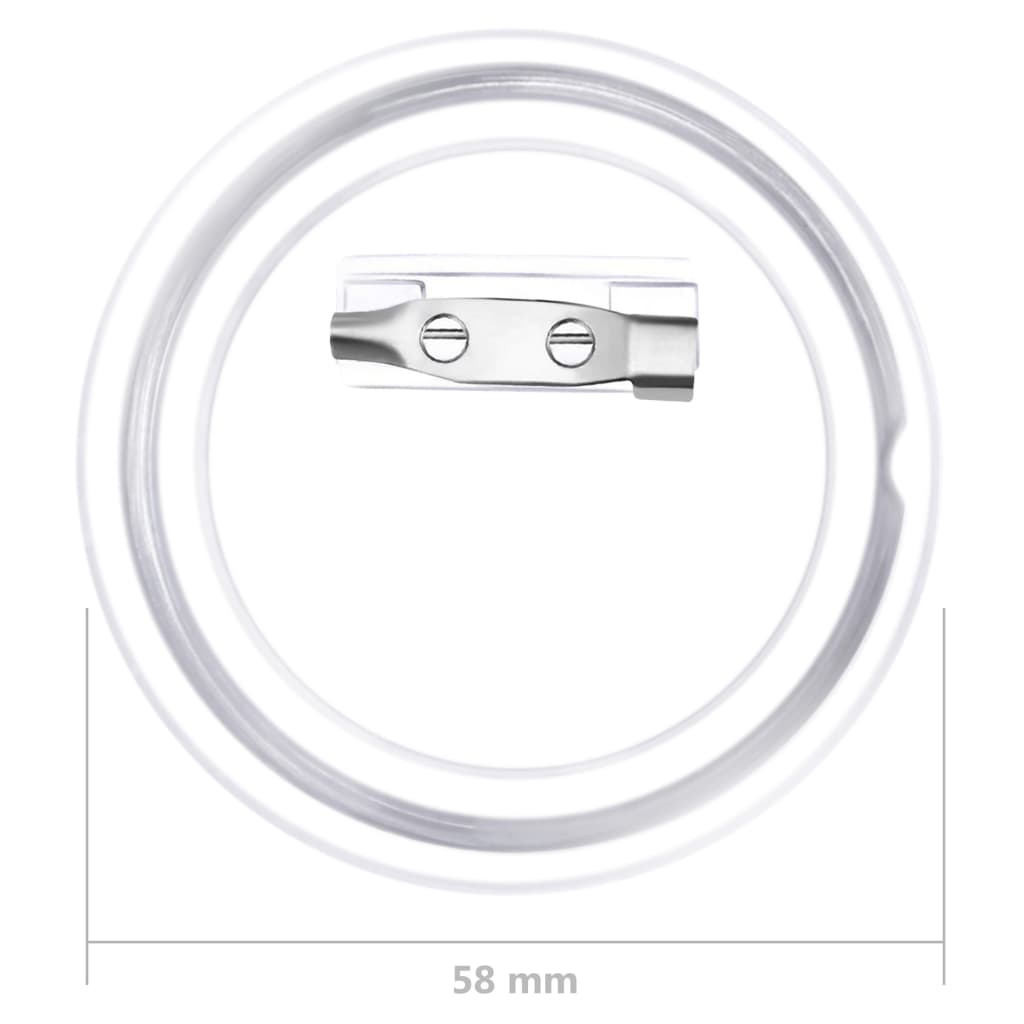 Set gumba za značke sa sigurnosnim iglama 100 kom akrilni 58 mm