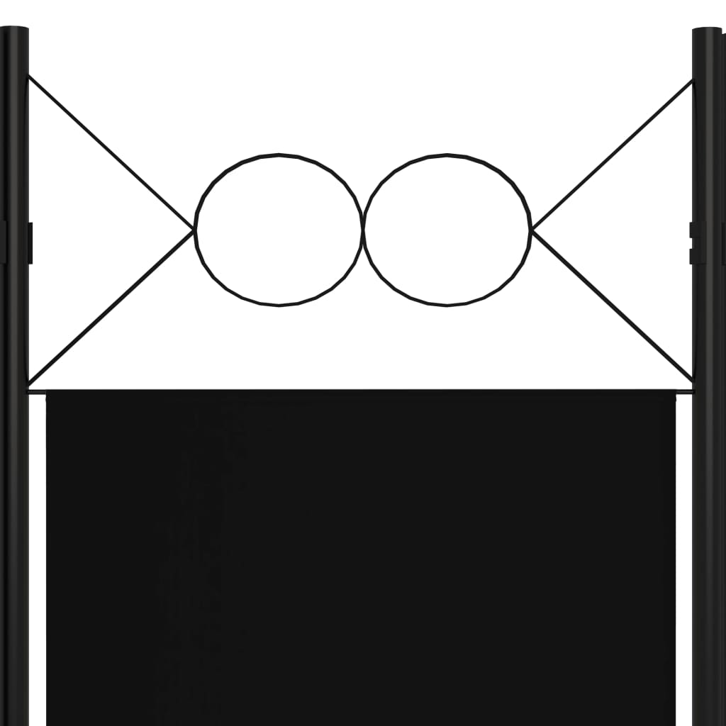 Sobna pregrada s 4 panela crna 160 x 180 cm