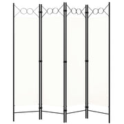 Sobna pregrada s 4 panela bijela 160 x 180 cm
