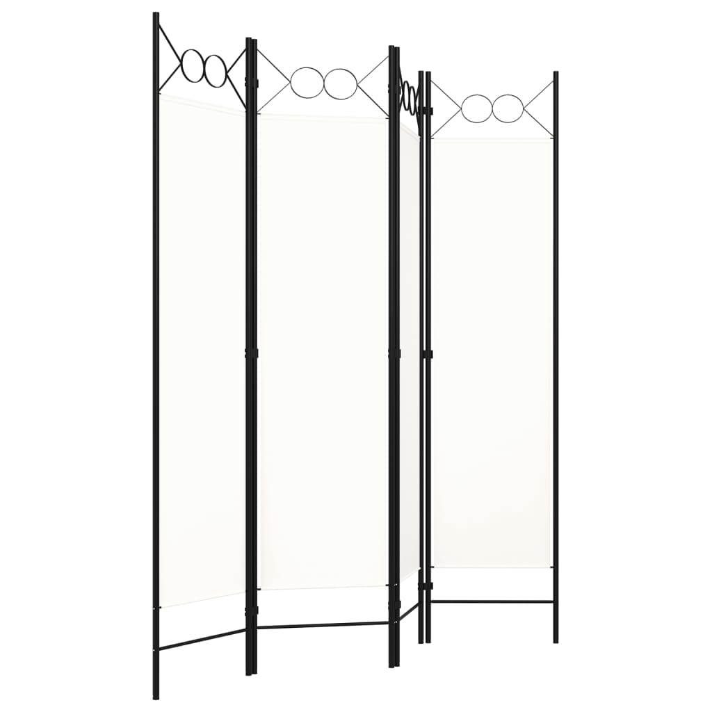 Sobna pregrada s 4 panela bijela 160 x 180 cm