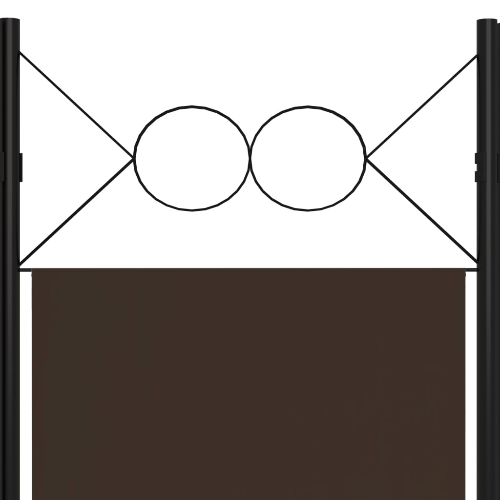 Sobna pregrada s 5 panela smeđa 200 x 180 cm