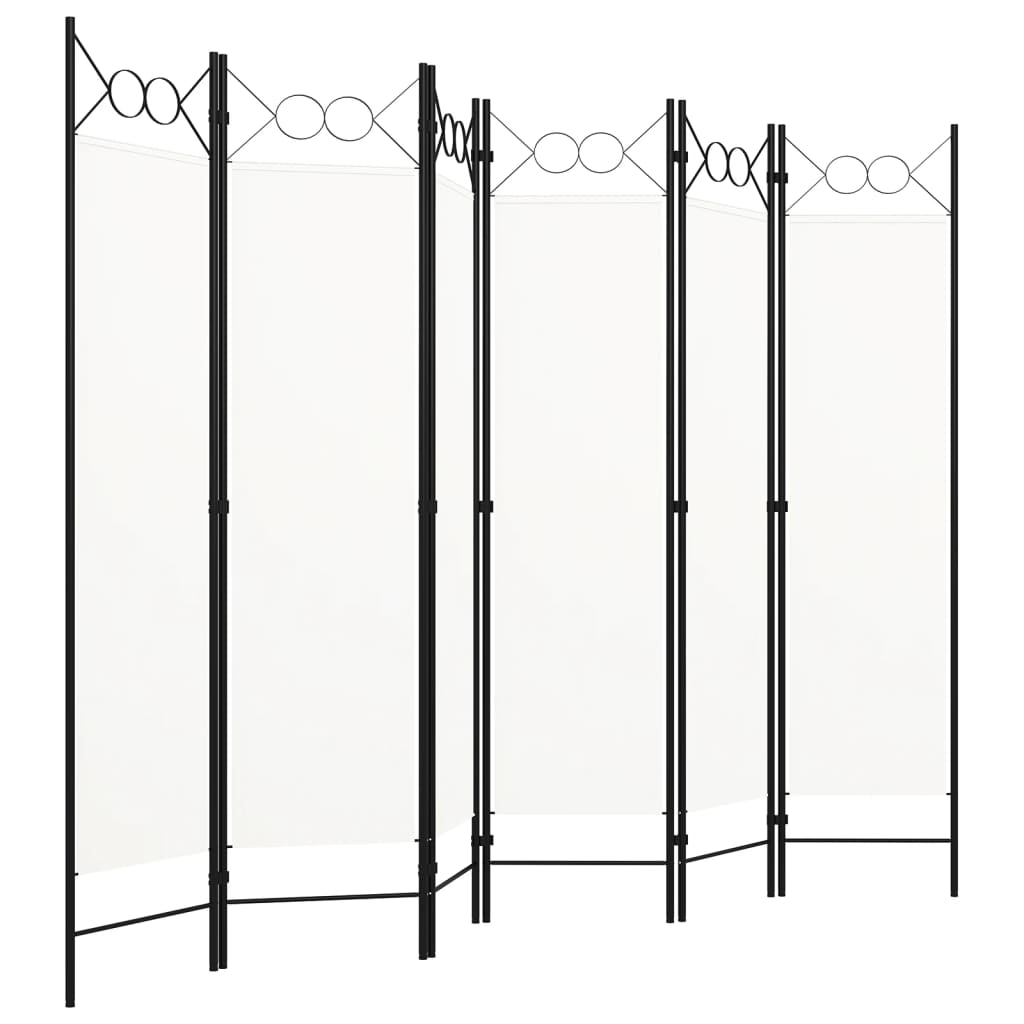 Sobna pregrada sa 6 panela bijela 240 x 180 cm