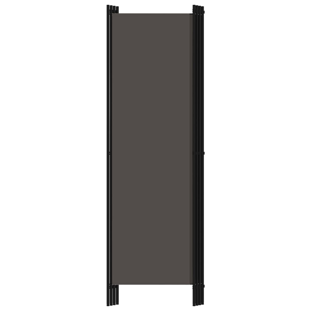 Sobna pregrada s 4 panela antracit 200 x 180 cm