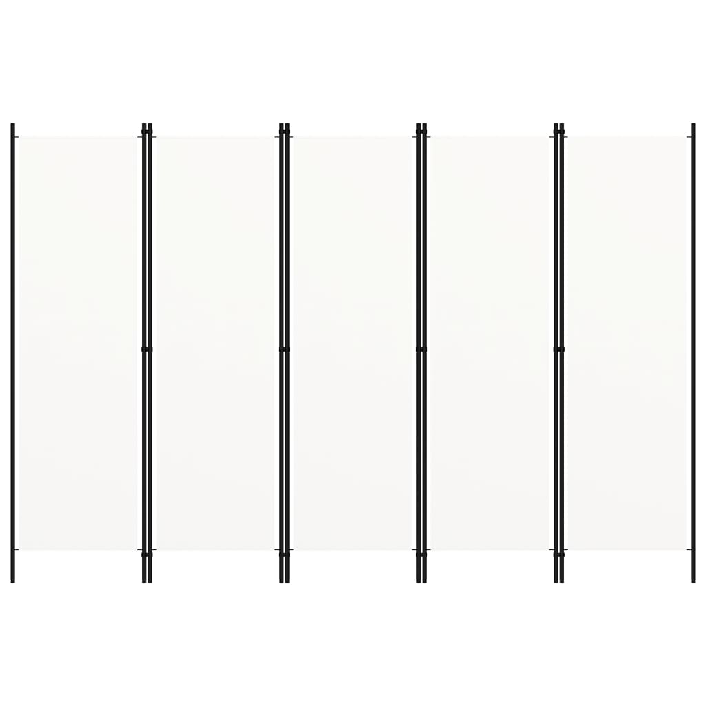 Sobna pregrada s 5 panela bijela 250 x 180 cm