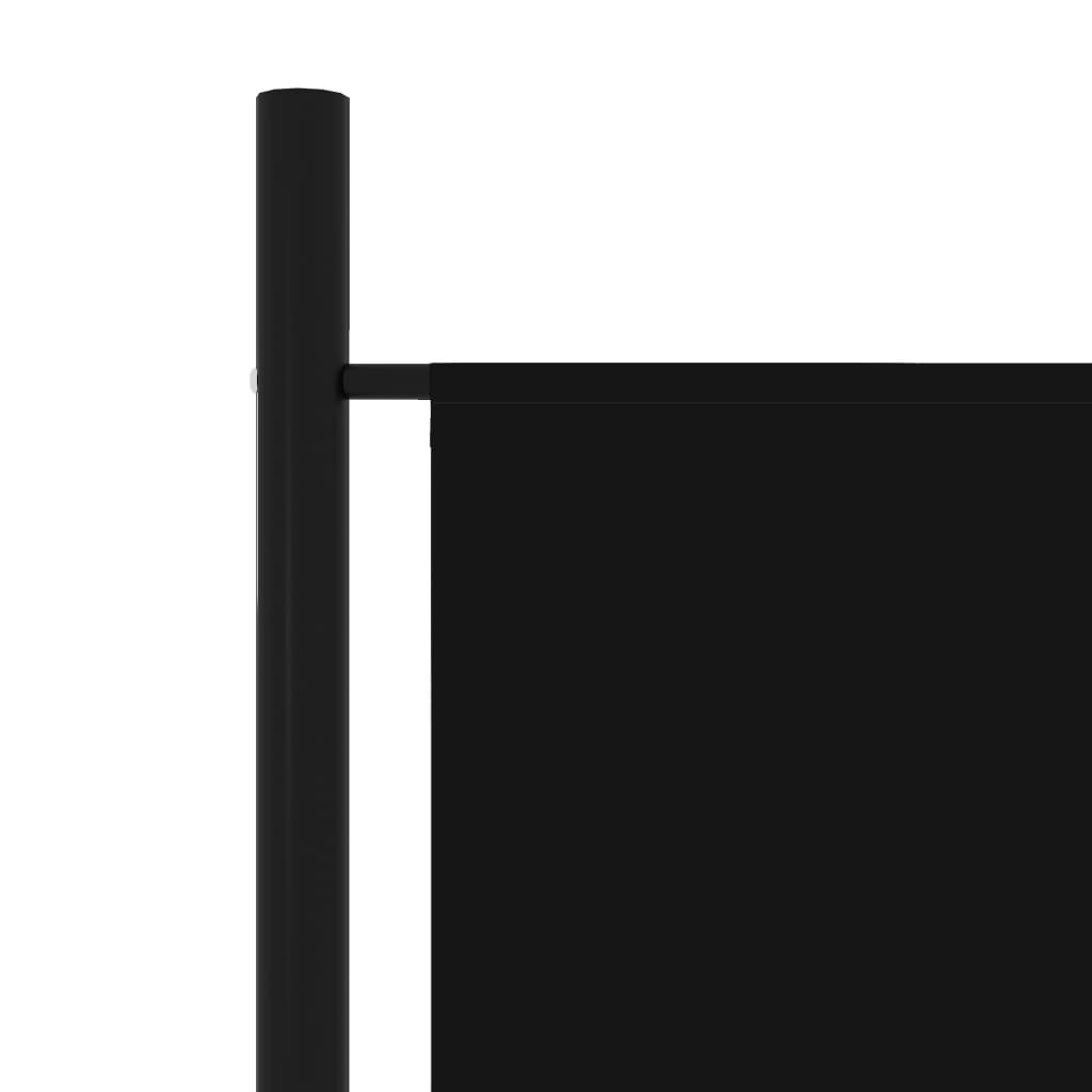 Sobna pregrada s 5 panela crna 250 x 180 cm