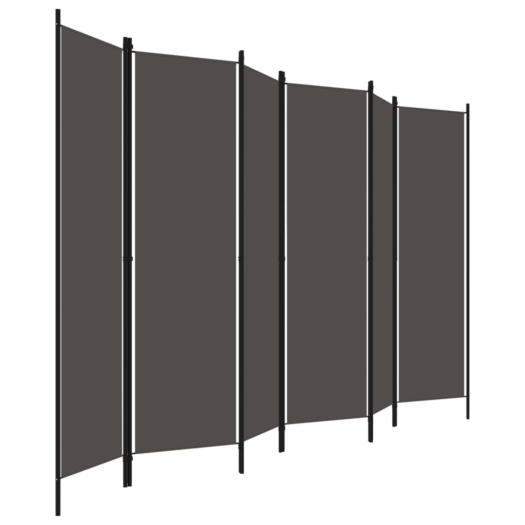 Sobna pregrada sa 6 panela antracit 300 x 180 cm