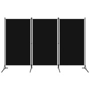 Sobna pregrada s 3 panela crna 260 x 180 cm